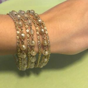 Vintage multi-strand Bead and chain bracelet